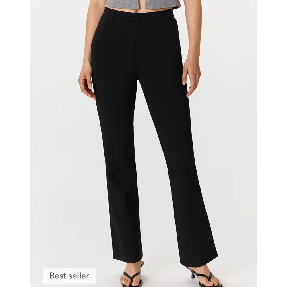Quince Ultra-Stretch Ponte Bootcut Pants in Black NWOT Size XL Tall